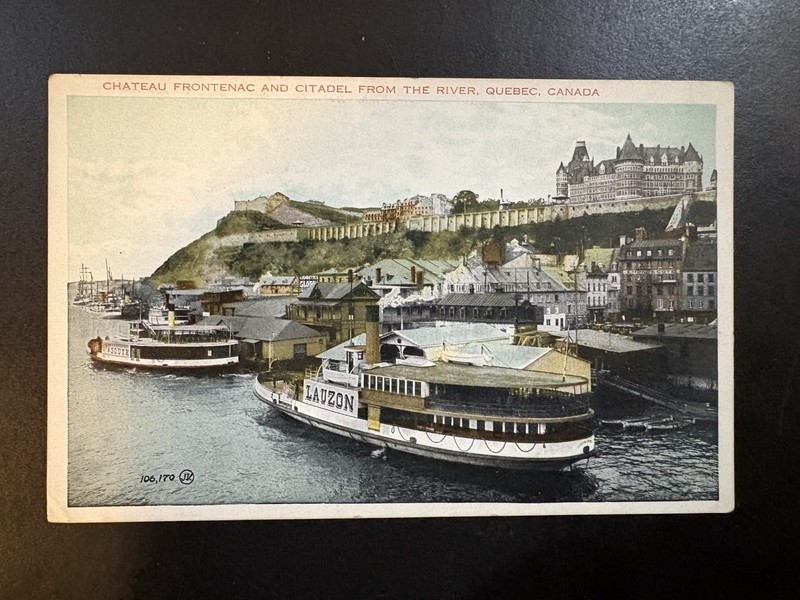 Postcard - Quebec Canada - Chateau and Citadel from the River Unposted 5.5 x 3.5