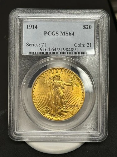1904 St Gaudens $20 Gold - MS64 - PCGS - Great Eye Appeal