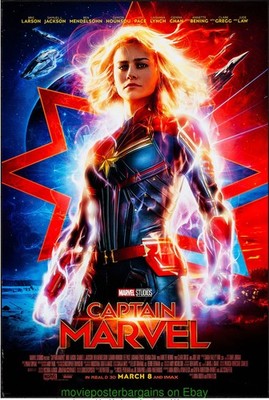 CAPTAIN MARVEL MOVIE POSTER DS 27x40 Final Version BRIE LARSON MINT !!!