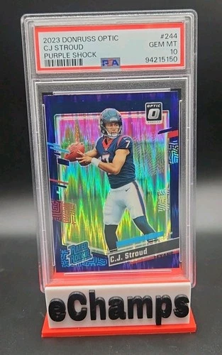2023 Donruss Optic C.J. Stroud #244 Purple Shock PSA 10 Rated Rookie Texans