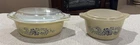 PYREX VINTAGE HOMESTEAD DISHES. Two Dishes With Lids