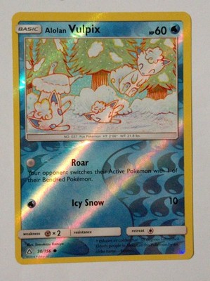 Pokemon Alolan Vulpix Reverse Holo 30/156 Light Play 2018