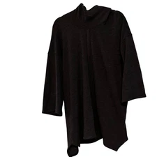 Pure Jill J.Jill Women's Gray Funnel Cowl Neck 3/4 Sleeve Tunic Top  pockets S