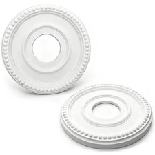 PU Ceiling Medallion 2Pcs, 12.28 x 4 Inches, White 12.5x3.9 Inch,