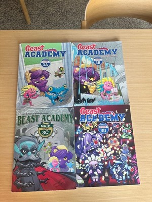 AoPS Beast Academy Level 3 Guide Books 3A 3B 3C 3D (Lot of 4)