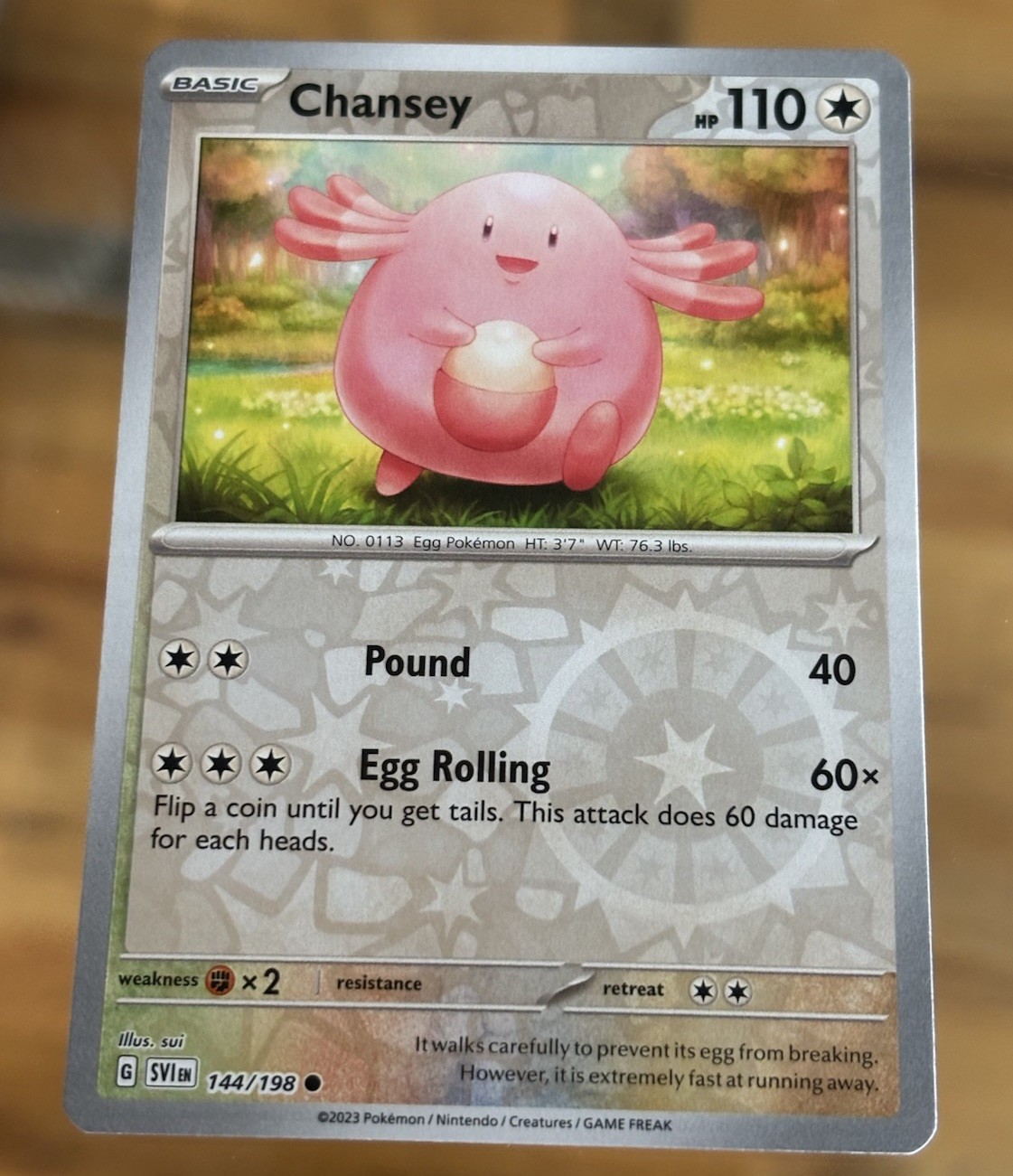 Chansey Reverse Holo - 144/198 - Scarlet & Violet Base Pokemon 2023