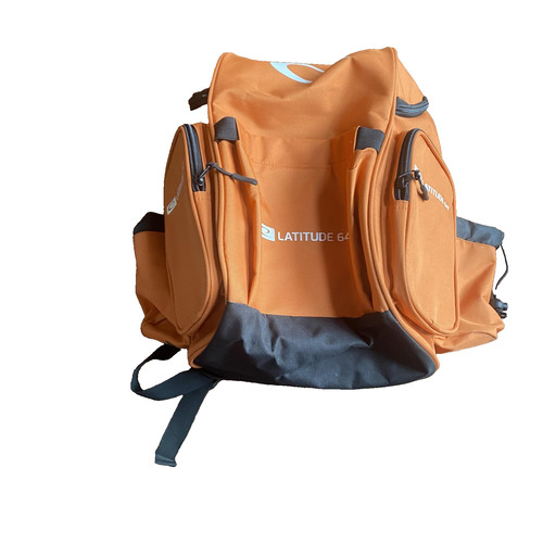 Latitude 64 Disc Golf Backpack Orange Black Pockets Water Bottle Holder Bag