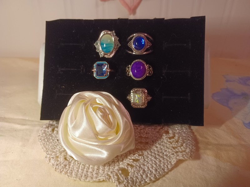 Cocktail Ring Lot. Sizes 7&8. Faux Opal, Faux Aquamarine, Plus More