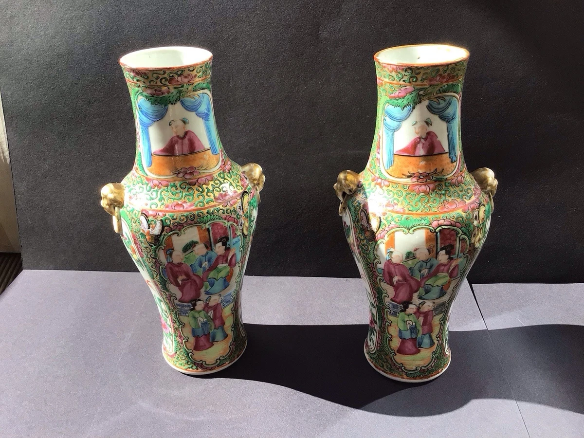 玫瑰广州在中国古董花瓶| eBay