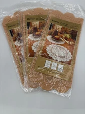 Two Doilies In Each Bag / 4 Bags Peach Color 14” Round Fruit Pattern