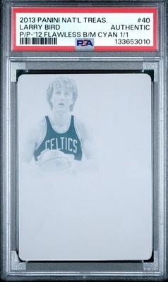 2013 PANINI NATIONAL TREASURES PRINTING PLATES #40 LARRY BIRD P/P-'12 FLAWLESS 