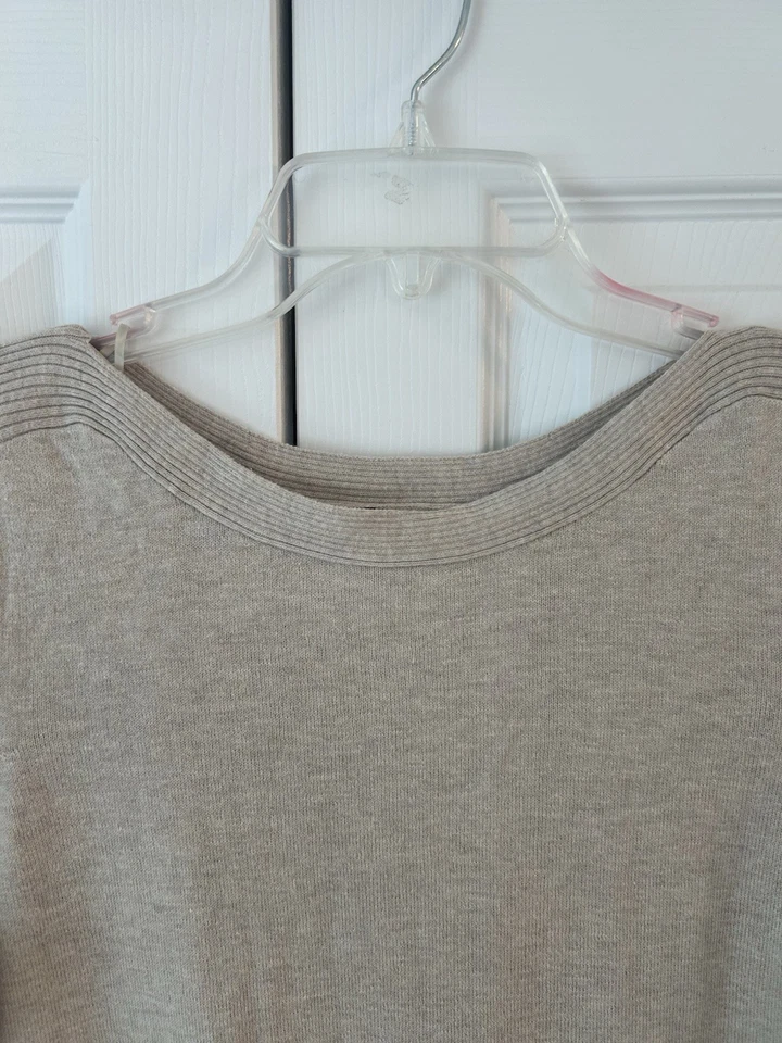 NUEVO SIN ETIQUETAS J.Jill Wearever Mujer Beige Manga Corta Algodón Túnica Blusa Camisa Talla M Foto 3 de 4