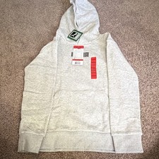 PUMA Youth Fleece Pullover Hoodie Gray M 10/12 Hooded Pockets Logo