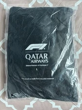 New SEALED FORMULA ONE Qatar Airways business class Grey Pajamas slippers LARGE