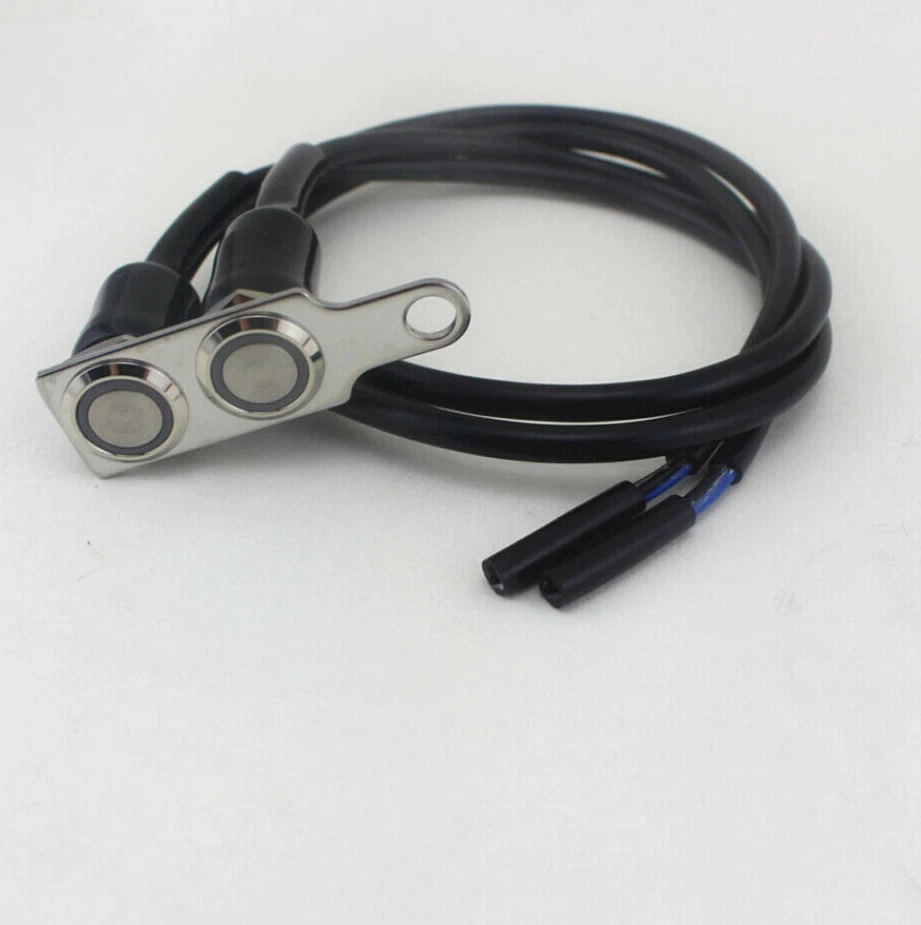 Interruptor Manillar Moto 2 Botones Impermeable Aluminio Azul LED CNC 12V Foto 2 de 4