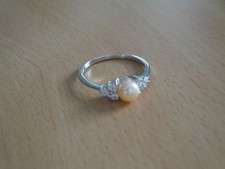 6 mm AAA Pink Akoya Cultured Pearl Ring Sz.6 -rg119