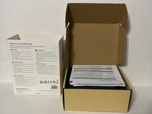 Roadtrip Bluetooth Zestaw głośnomówiący Głośnik samochodowy Nowy Avantree Open Box - Zdjęcie 5 z 6