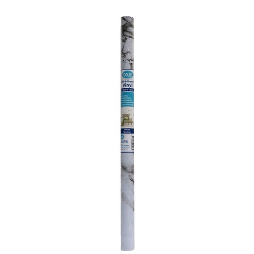Boyle Self Adhesive 1.5mx45cm Roll Vinyl Film Art/Craft Covering White Marble - Picture 2 of 3