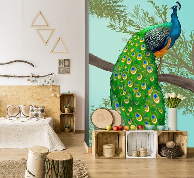 3D Peacock Branches G7293 Wallpaper Wall Murals Removable Self-adhesive Honey