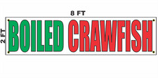 BOILED CRAWFISH Banner Sign 2x8 for Business Shop Restaurant Store