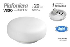 LAMPADA PLAFONIERA TONDA APPLIQUE IN VETRO DA SOFFITTO 1 LUCE 20 CM NTT-616440