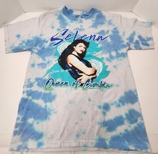 Selena Queen of Cumkin Tejano Latin Music 80's 90's Blue Tie Dye Sz Med T-Shirt