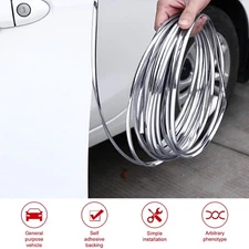 For Chevy 16.4Ft Car Door Edge Protector Molding Trim Chrome Seal Strip Guard