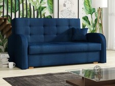 3-Seater Sofa Bed with Storage Velour Springs Compact Design VIVA GOLD III