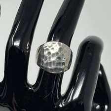 Vintage Sterling Silver 925 Wide Hammered Size 6 Ring