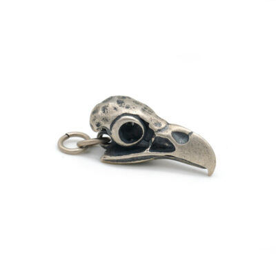 925 Sterling Silver Vulture Eagle Skull Charm Biker Pendant