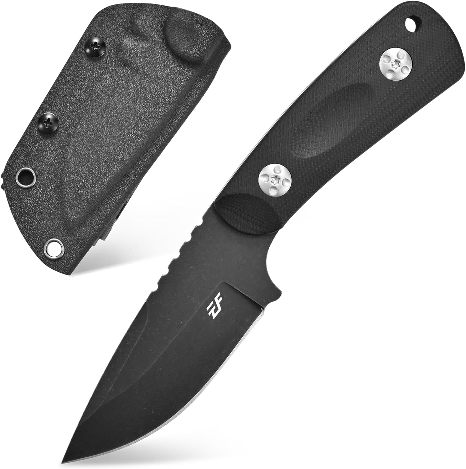 EF121 EDC Fixed Blade Knife with D2 Steel G10 Handle and Kydex Sheath