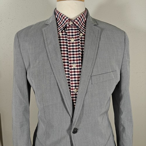 INC International Concepts London Mens Sport Coat Blazer Gray Poly Blend Med - Picture 2 of 17