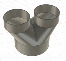 6" to 3" 2-Way Splitter Duct Connection for Woodwork Dust, Grow Tent