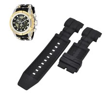 Bolt 20419 26mm Black Rubber Watch Strap For Invicta