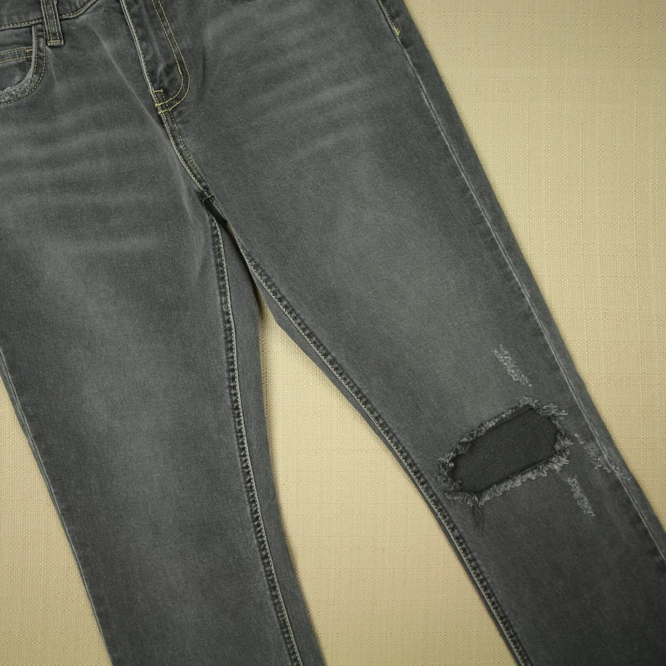 Pantalones de mezclilla para mujer Current/Elliott recortados rectos talla 26 con dobladillo gris Foto 2 de 4