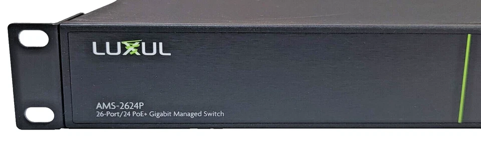 Conmutador administrado Luxul AMS-2624P serie AV 26 puertos/24 PoE+ Gigabit Foto 2 de 4