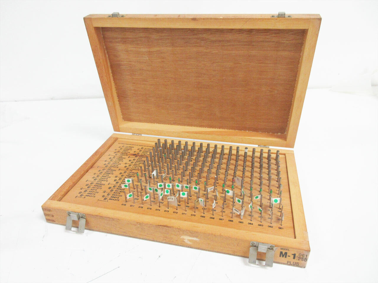 MEYER M-1 Max 75% OFF PLUS .061 - .250 SET BOX MACHINIST PIN GAGE WOODEN Omaha Mall