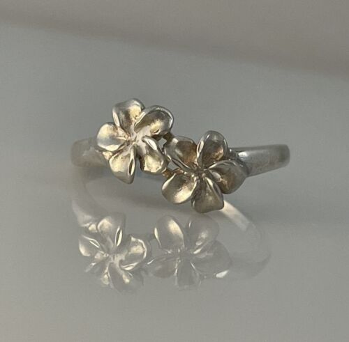 925 STERLING SILVER Plumeria Flower Ring Size 7.5… - image 1