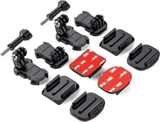 Helmet Sticky Mounts Adhesive Buckle Mount Screw Accessory Kit Black 