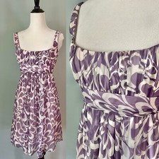Vintage 00s Milly Silk Chiffon Purple Cocktail Dress Size 2 Wounded Bird