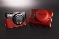 Genuine real Leather Full Camera Case bag Cover for Canon G7X Bottom Openning