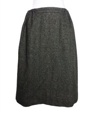 Handmade Vintage Skirt Size S Gray With Pockets Elastic Waist