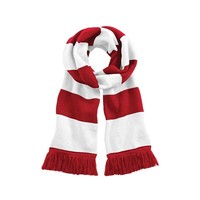 Warm Knitted Acrylic Striped Supporters Fans Football Team Scarf with Tassels