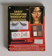 Sassy Steampunk Makeup Kit  Eyelashes Tattoos Pencil Sponge Color Palette 