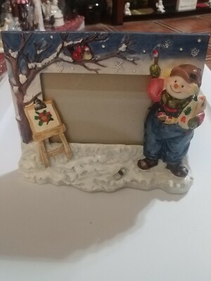 SNOWMAN PAINTER 3D 4 x 6 Tabletop Picture Frame