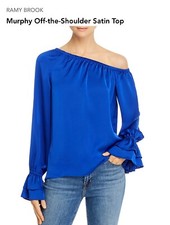 Ramy Brook Murphy Off-the-Shoulder Satin Top Size XS Retail $325