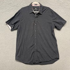 Butter Cloth Shirt Men XL Gray Icy Cotton Slim Fit Stretch Button Up Classic