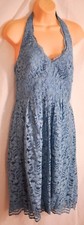 women's French blue lace halter David's Bridal bridesmaid dress size 8 dressy