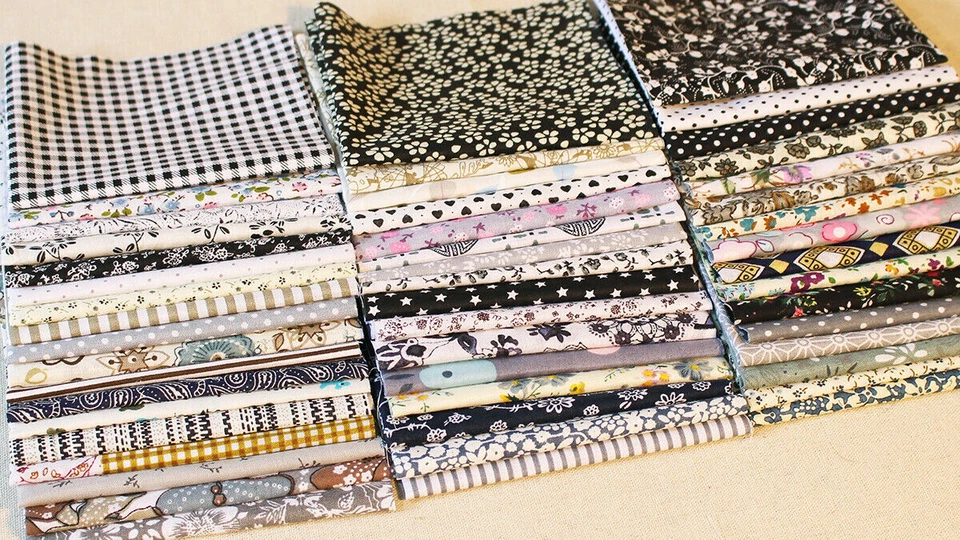 Paquete de 50 dijes precortados surtidos grises 5" cuadrados edredón artesanal tela de algodón hágalo usted mismo Foto 4 de 4