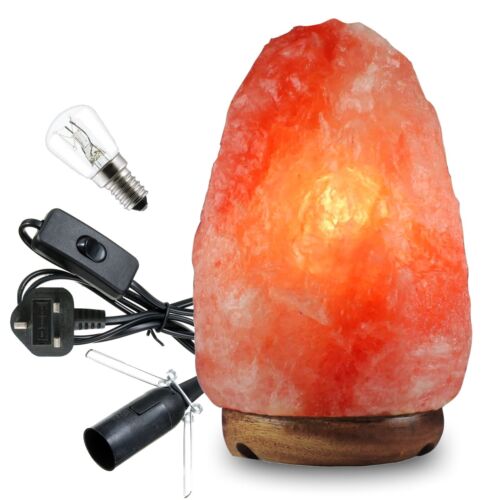 Lámpara de sal de cristal de roca del Himalaya ionizador natural purifica el aire ambiente calmante - Imagen 1 de 13